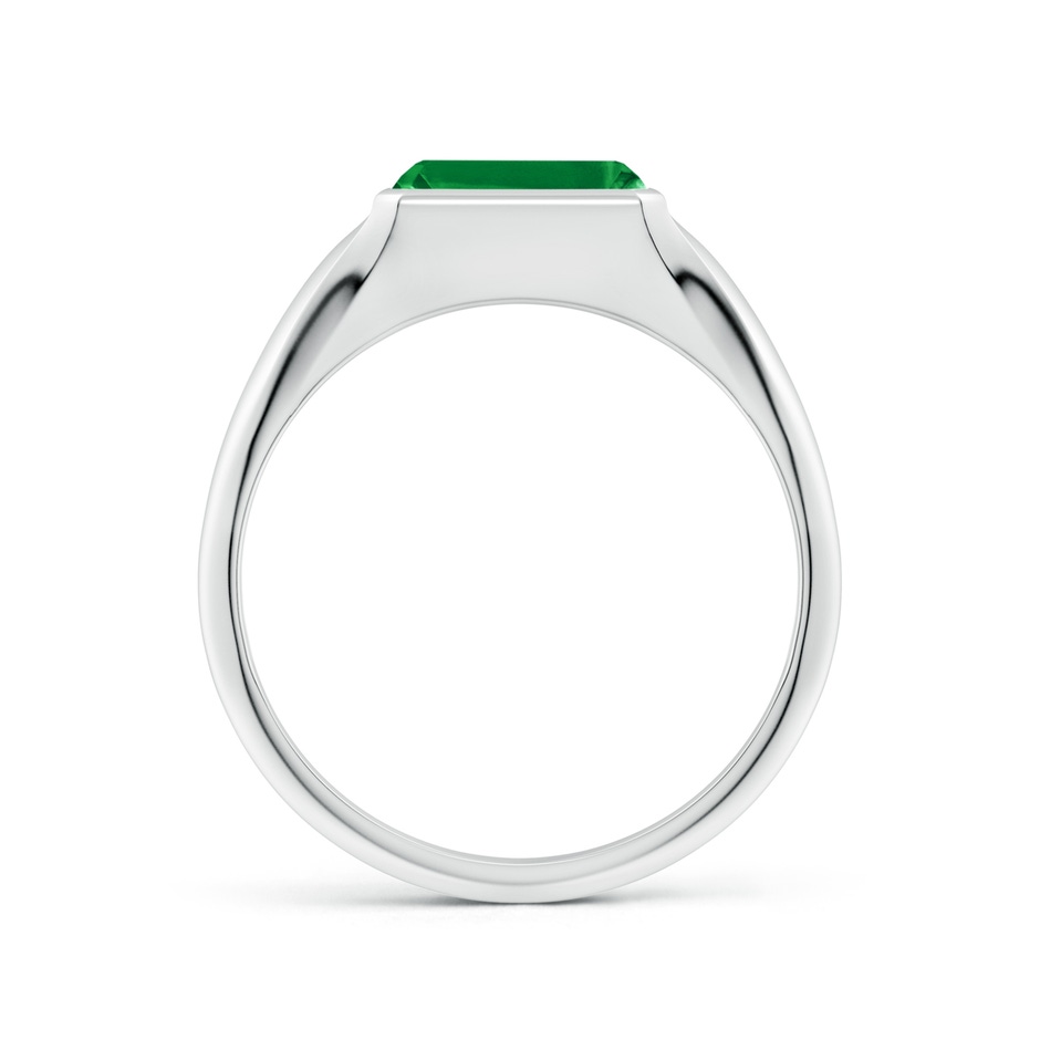 8x6mm AAA Emerald-Cut Emerald Signet Ring in White Gold side 199