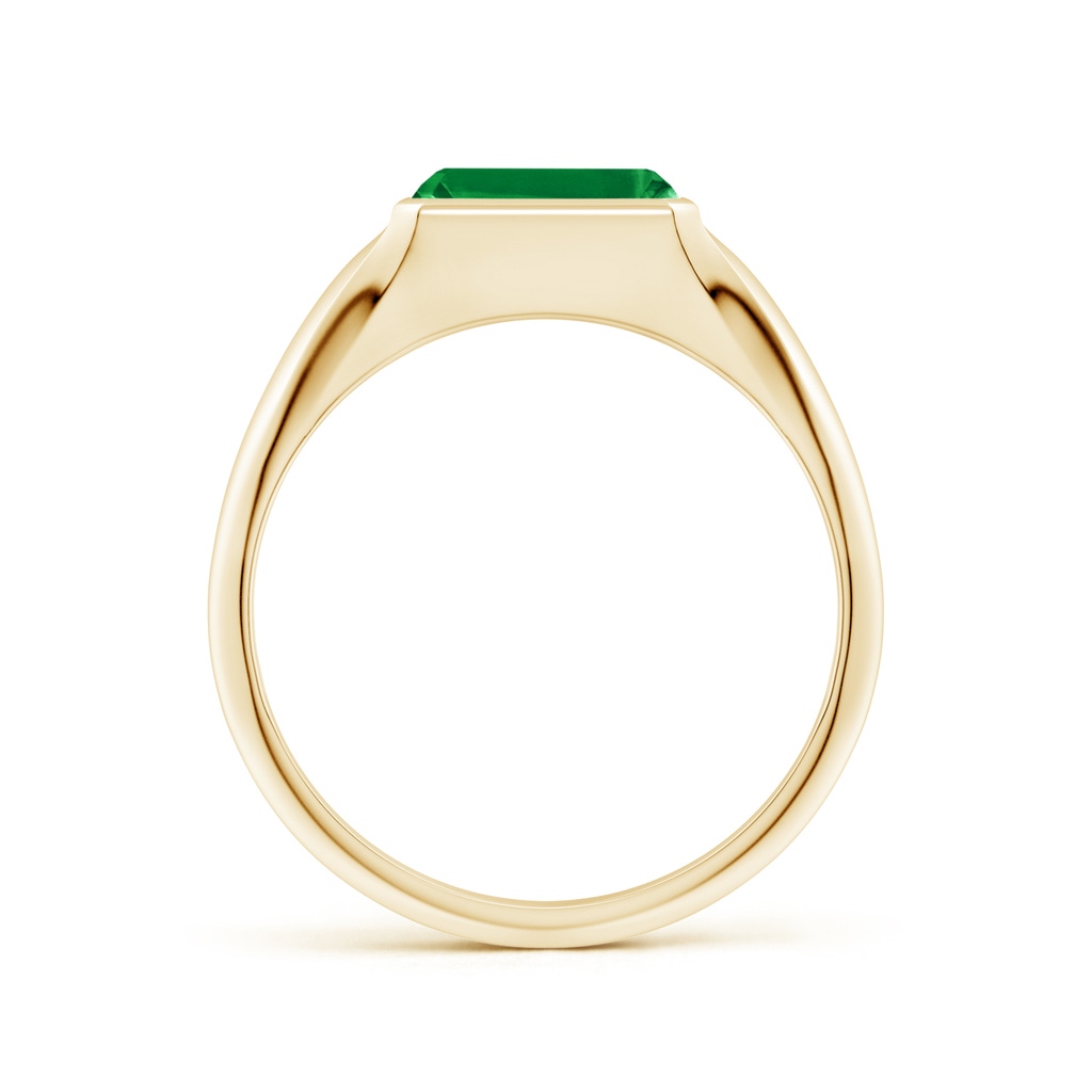 8x6mm AAA Emerald-Cut Emerald Signet Ring in Yellow Gold Side 199