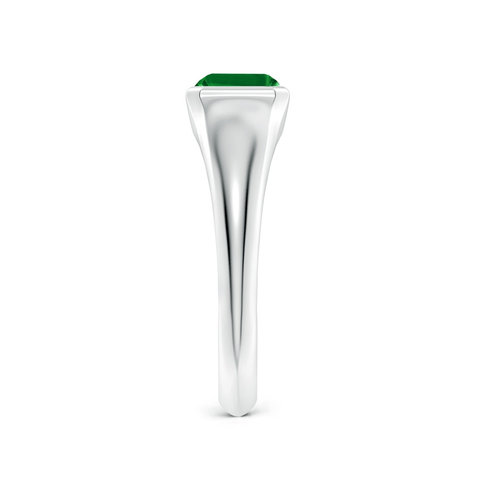 8x6mm AAAA Emerald-Cut Emerald Signet Ring in P950 Platinum side 299