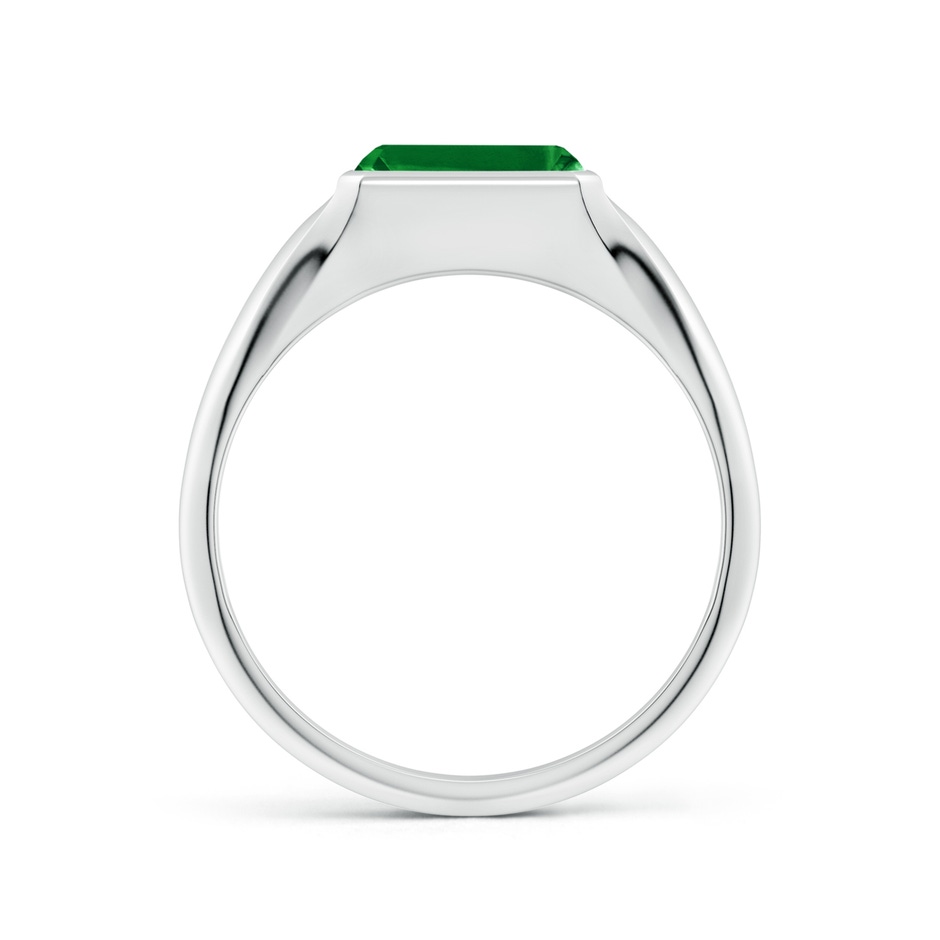 8x6mm AAAA Emerald-Cut Emerald Signet Ring in White Gold side 199