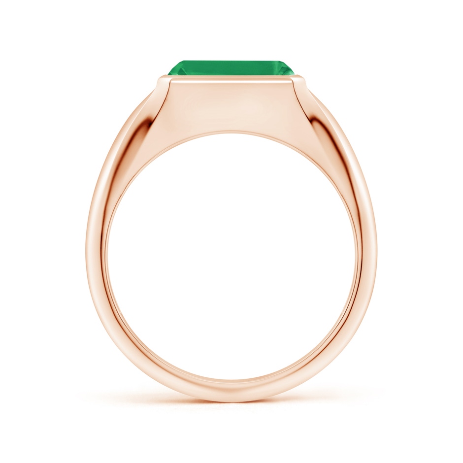 9x7mm A Emerald-Cut Emerald Signet Ring in Rose Gold side 199