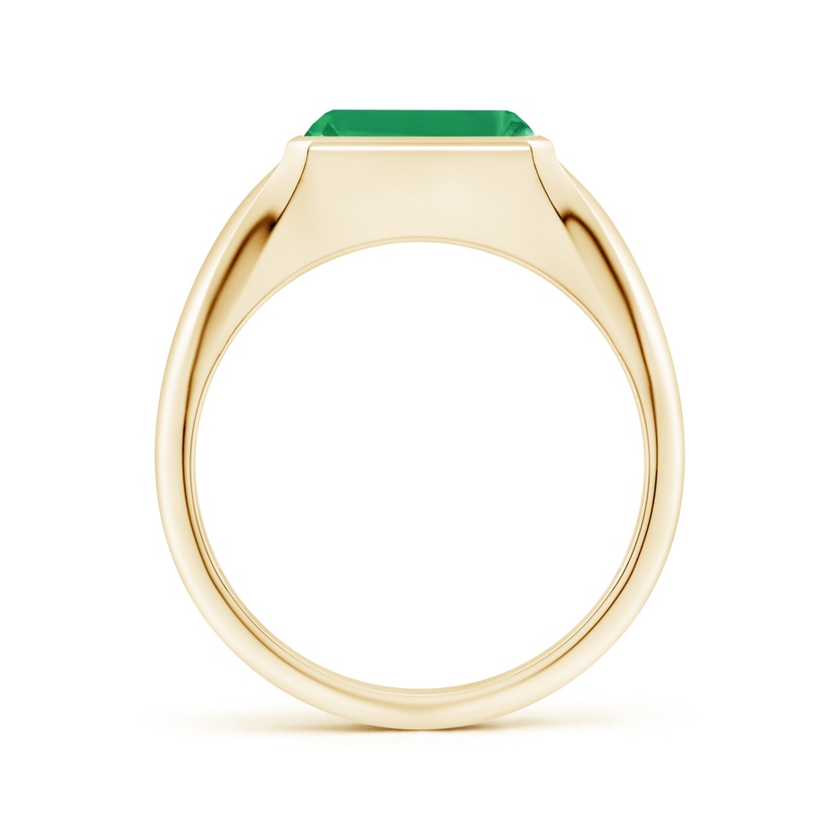 9x7mm A Emerald-Cut Emerald Signet Ring in Yellow Gold side 199