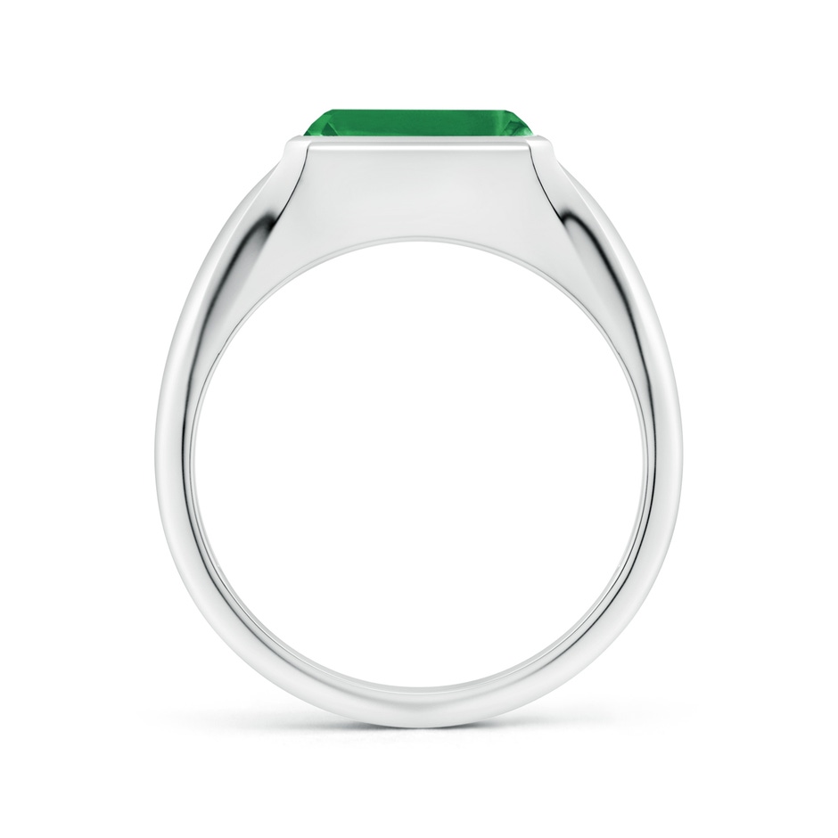 9x7mm AA Emerald-Cut Emerald Signet Ring in White Gold side 199