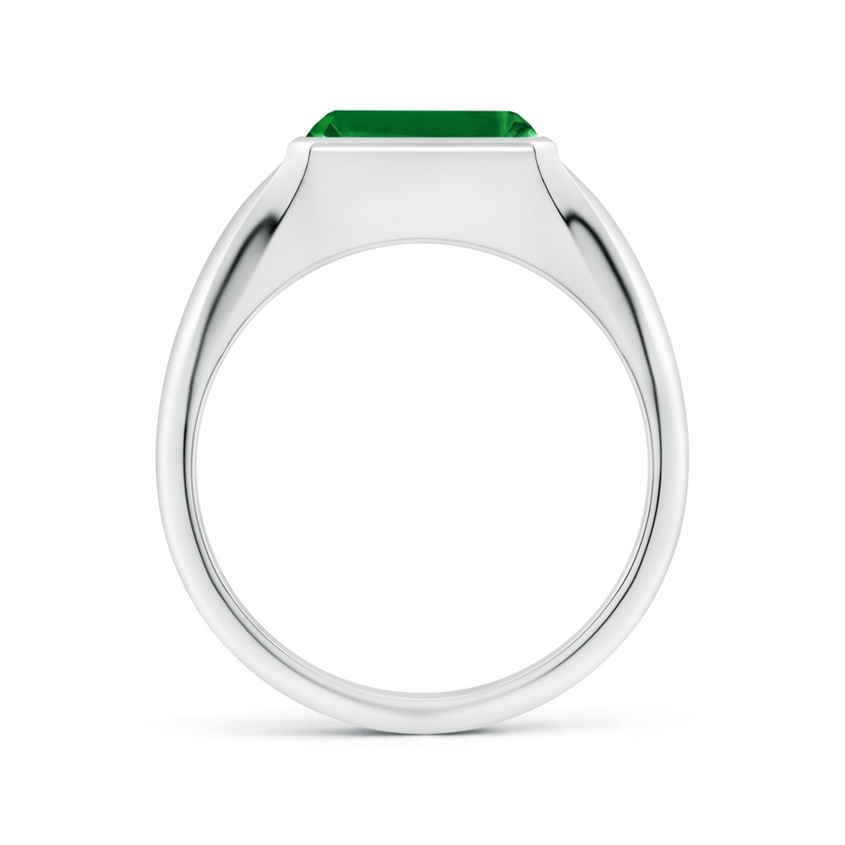 9x7mm AAAA Emerald-Cut Emerald Signet Ring in S999 Silver side 199