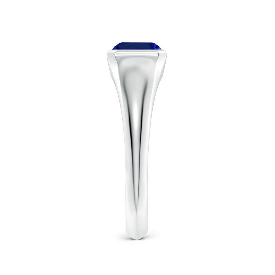 8x6mm Lab-Grown Emerald-Cut Blue Sapphire Signet Ring in P950 Platinum side 299