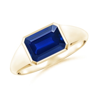 Emerald Cut Lab-Grown Lab Grown Blue Sapphire