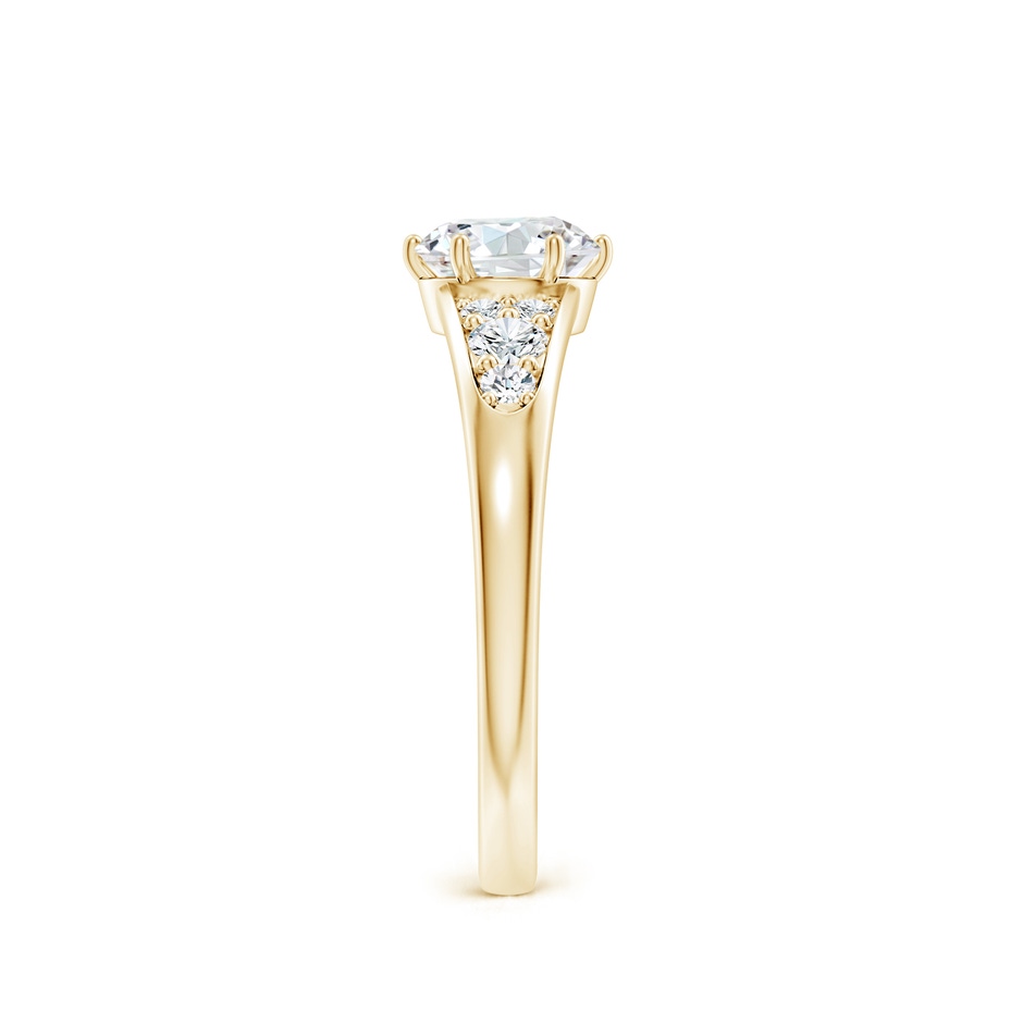 6mm GVS2 Round Diamond Engagement Ring with Accents in Yellow Gold side 299