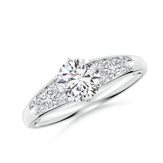 6mm HSI2 Round Diamond Engagement Ring with Accents in S999 Silver