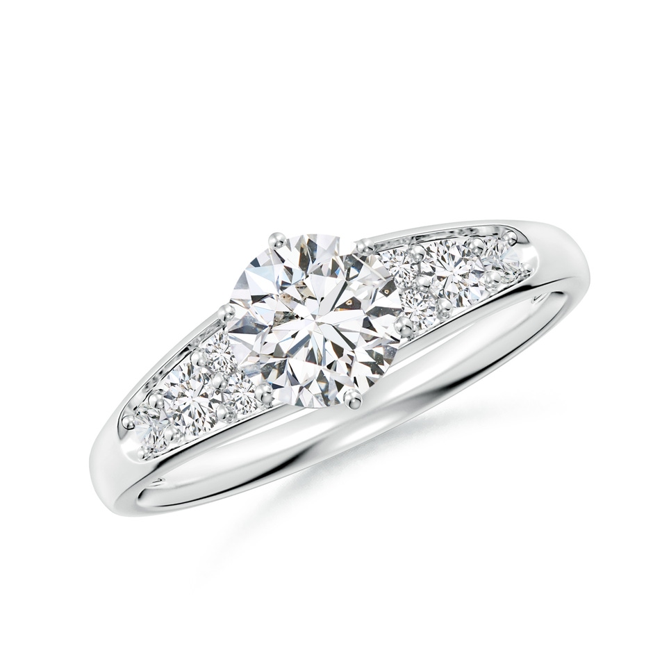 6mm HSI2 Round Diamond Engagement Ring with Accents in White Gold 