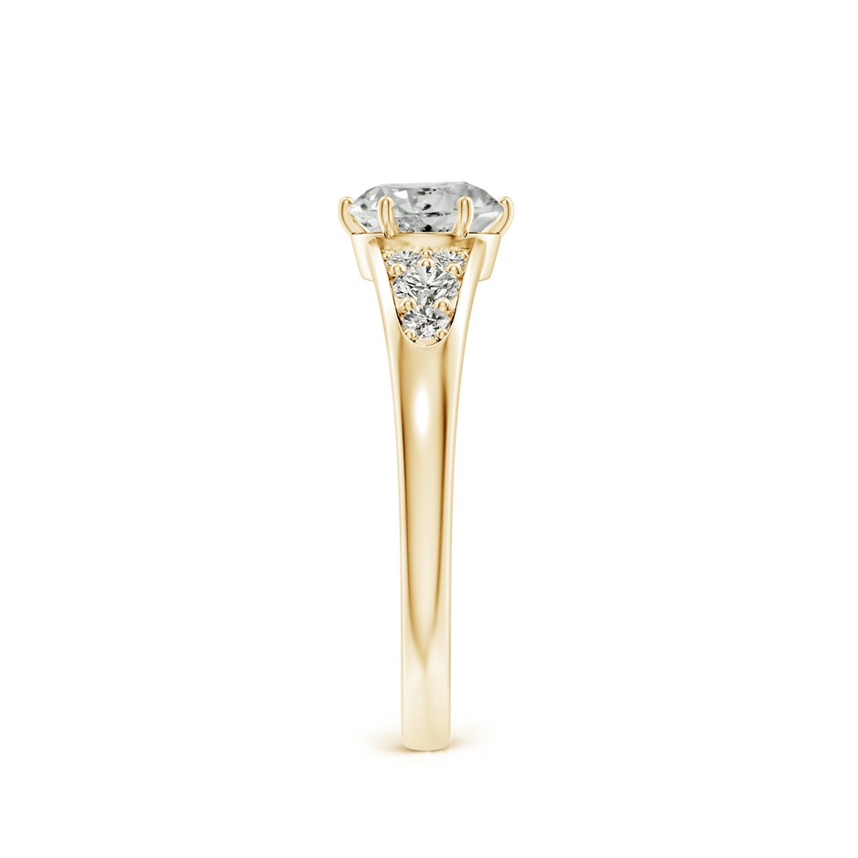 6mm KI3 Round Diamond Engagement Ring with Accents in Yellow Gold side 299