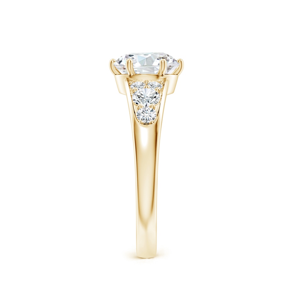7.4mm GVS2 Round Diamond Engagement Ring with Accents in Yellow Gold side 299