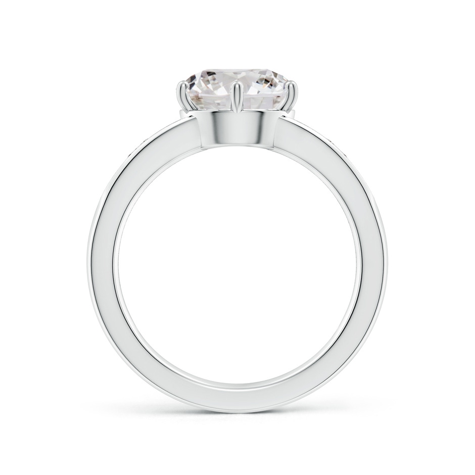 8.5mm IJI1I2 Round Diamond Engagement Ring with Accents in S999 Silver side 199