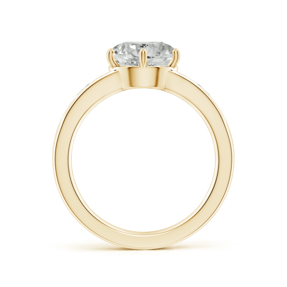 8.5mm KI3 Round Diamond Engagement Ring with Accents in Yellow Gold side 199
