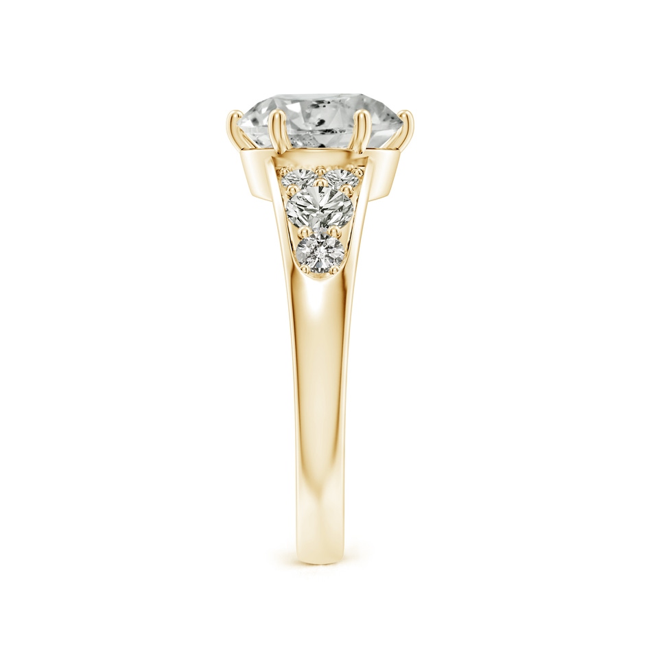 8.5mm KI3 Round Diamond Engagement Ring with Accents in Yellow Gold side 299