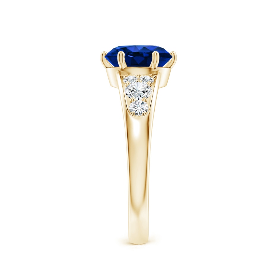 8mm Lab-Grown Round Blue Sapphire Engagement Ring with Diamonds in Yellow Gold side 299