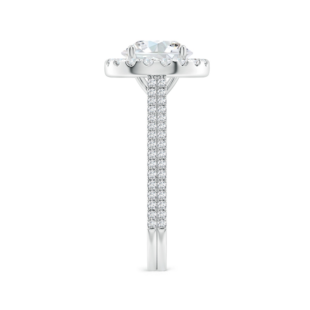 8mm GVS2 Round Diamond Halo Ring with Accents in White Gold Side 299