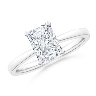 8x6mm GVS2 Radiant-Cut Diamond Reverse Tapered Shank Solitaire Engagement Ring in P950 Platinum