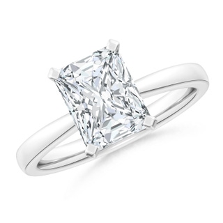 9x7mm GVS2 Radiant-Cut Diamond Reverse Tapered Shank Solitaire Engagement Ring in P950 Platinum