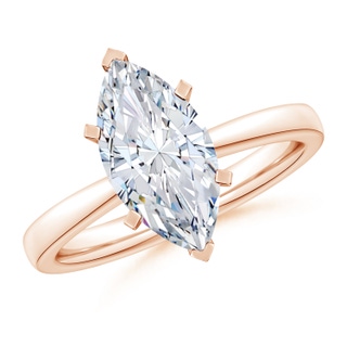 14x7mm GVS2 Marquise Diamond Reverse Tapered Shank Solitaire Engagement Ring in Rose Gold