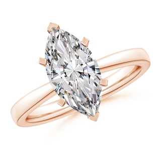 14x7mm IJI1I2 Marquise Diamond Reverse Tapered Shank Solitaire Engagement Ring in 10K Rose Gold