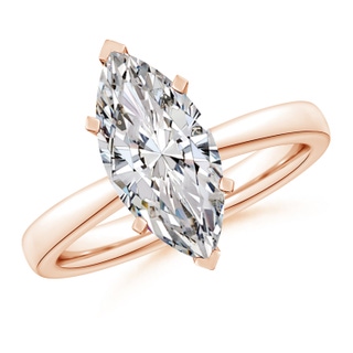 15x7mm IJI1I2 Marquise Diamond Reverse Tapered Shank Solitaire Engagement Ring in Rose Gold