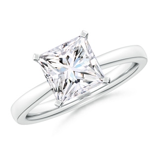7.4mm GVS2 Princess-Cut Diamond Reverse Tapered Shank Solitaire Engagement Ring in P950 Platinum
