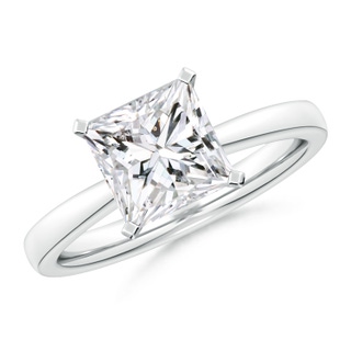 7.4mm HSI2 Princess-Cut Diamond Reverse Tapered Shank Solitaire Engagement Ring in P950 Platinum
