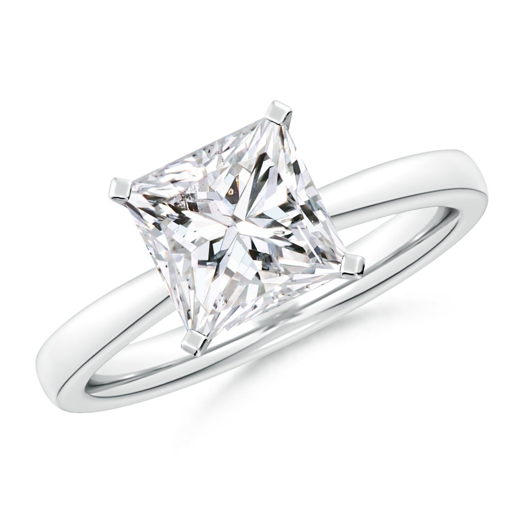 7.4mm HSI2 Princess-Cut Diamond Reverse Tapered Shank Solitaire Engagement Ring in White Gold