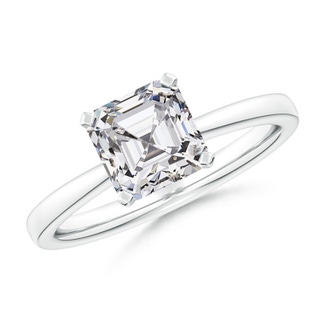 7mm HSI2 Square Emerald-Cut Diamond Reverse Tapered Shank Solitaire Engagement Ring in P950 Platinum