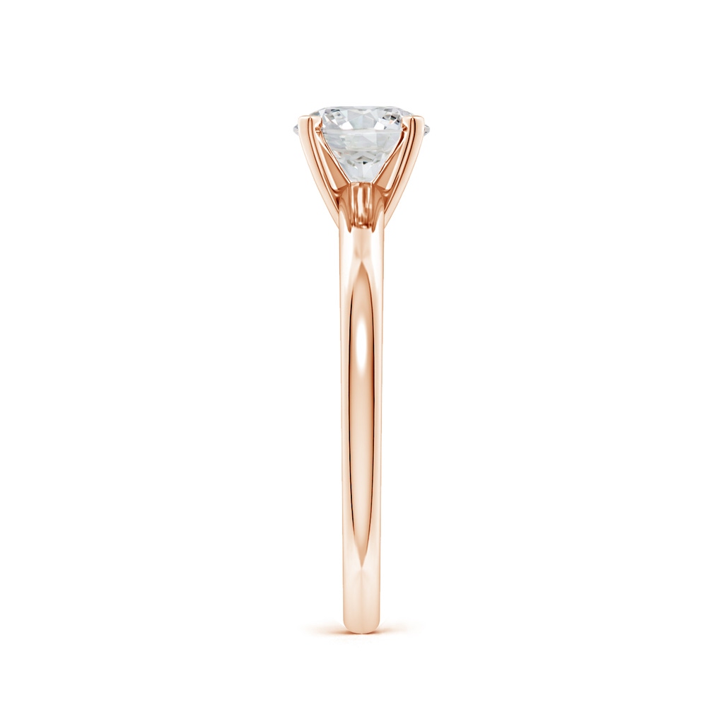 6.5mm HSI2 Solitaire Round Diamond Tapered Shank Engagement Ring in Rose Gold Side 299