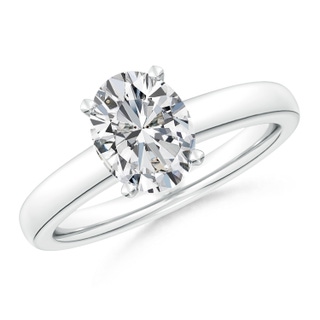 9x7mm HSI2 Solitaire Oval Diamond Tapered Shank Engagement Ring in P950 Platinum