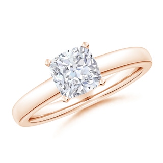 6.5mm GVS2 Solitaire Cushion Diamond Tapered Shank Engagement Ring in 9K Rose Gold