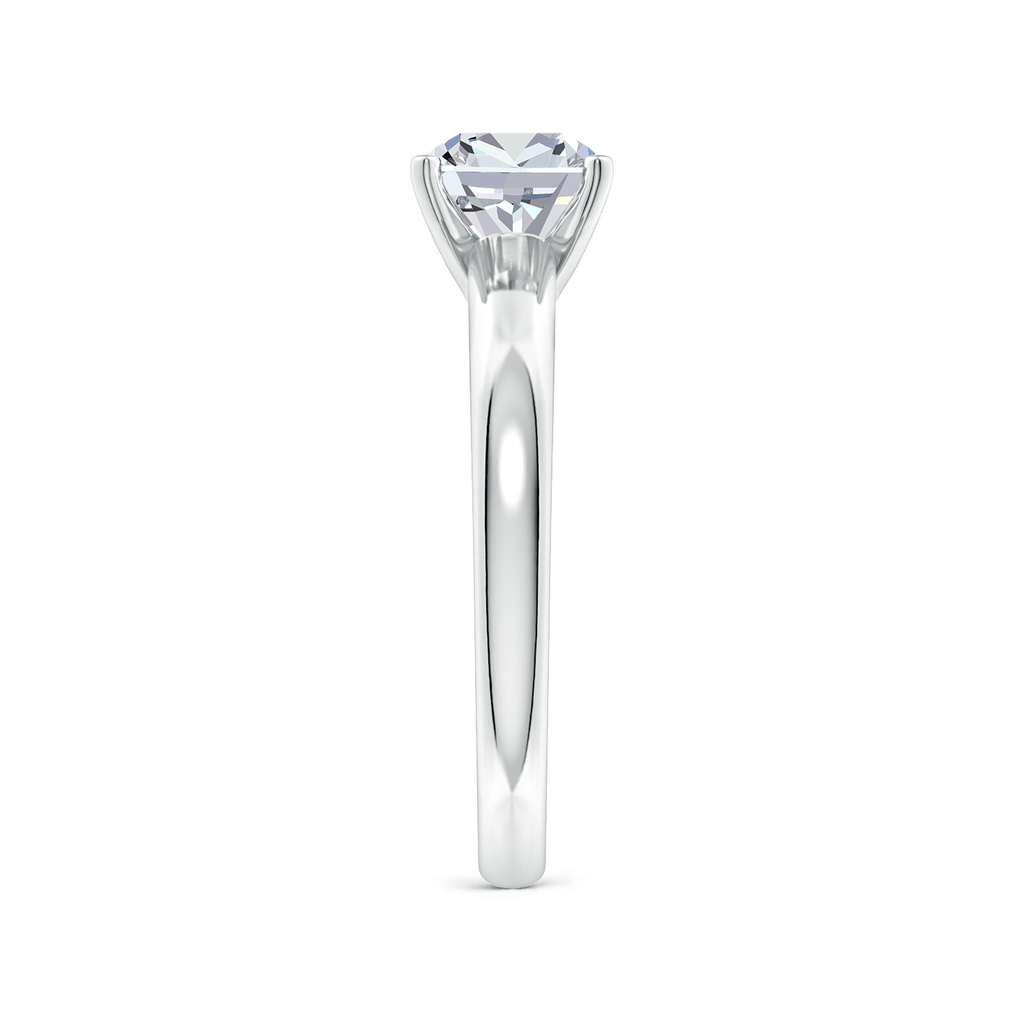 6.5mm HSI2 Solitaire Cushion Diamond Tapered Shank Engagement Ring in White Gold Side 299