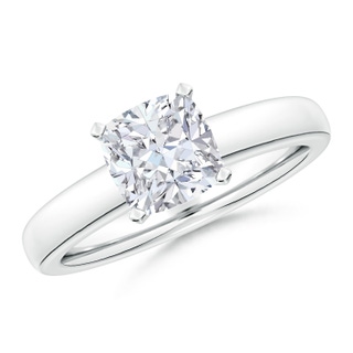 7mm GVS2 Solitaire Cushion Diamond Tapered Shank Engagement Ring in P950 Platinum