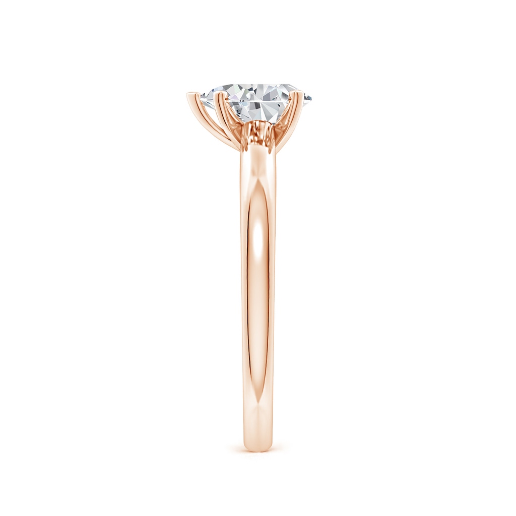 7.7x5.7mm HSI2 Solitaire Pear Diamond Tapered Shank Engagement Ring in Rose Gold Side 299