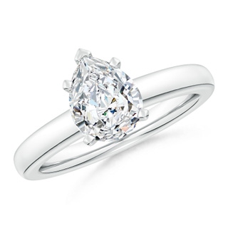 9x7mm GVS2 Solitaire Pear Diamond Tapered Shank Engagement Ring in P950 Platinum