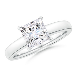 7mm GVS2 Solitaire Princess-Cut Diamond Tapered Shank Engagement Ring in P950 Platinum