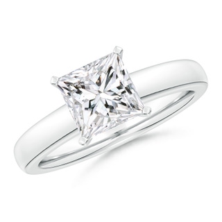 7mm HSI2 Solitaire Princess-Cut Diamond Tapered Shank Engagement Ring in P950 Platinum