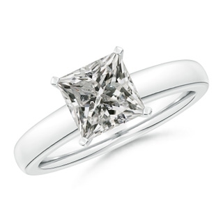 7mm KI3 Solitaire Princess-Cut Diamond Tapered Shank Engagement Ring in P950 Platinum