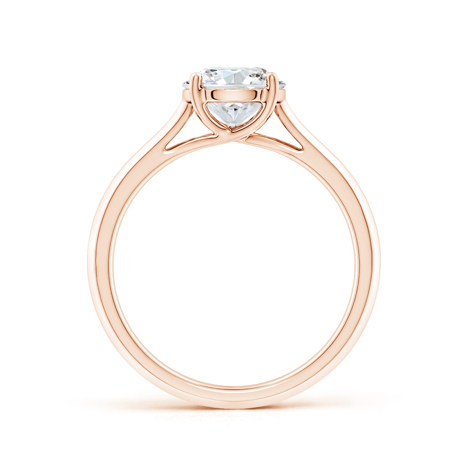7.4mm GVS2 Round Diamond Knife-Edge Shank Trellis Engagement Ring in 9K Rose Gold side 199