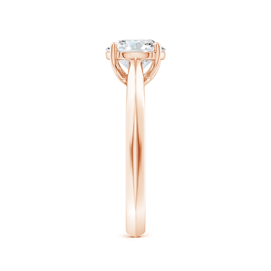 7.4mm GVS2 Round Diamond Knife-Edge Shank Trellis Engagement Ring in 9K Rose Gold side 299