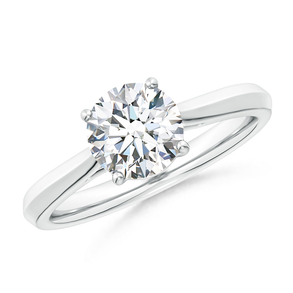 7.4mm GVS2 Round Diamond Knife-Edge Shank Trellis Engagement Ring in P950 Platinum 