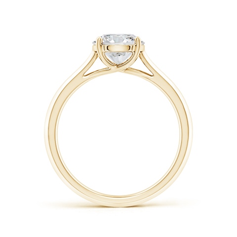 7.4mm HSI2 Round Diamond Knife-Edge Shank Trellis Engagement Ring in 18K Yellow Gold