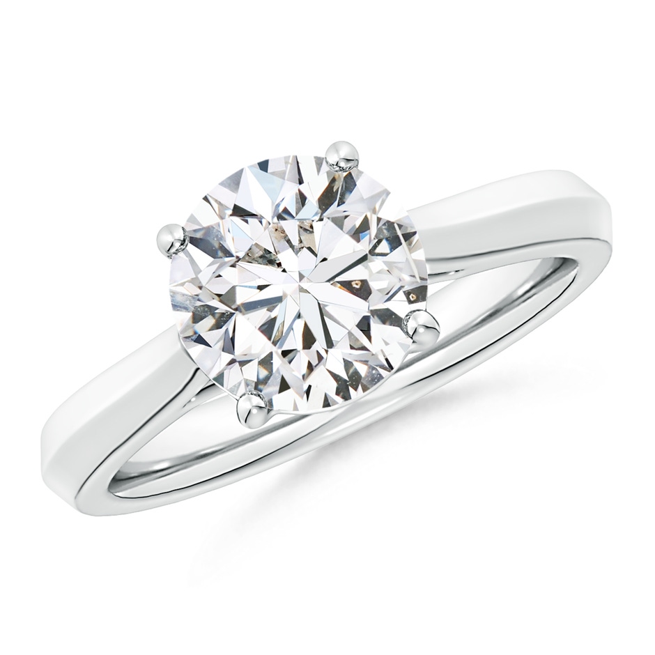 8.9mm HSI2 Round Diamond Knife-Edge Shank Trellis Engagement Ring in P950 Platinum 