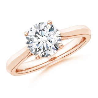 8mm GVS2 Round Diamond Knife-Edge Shank Trellis Engagement Ring in 18K Rose Gold