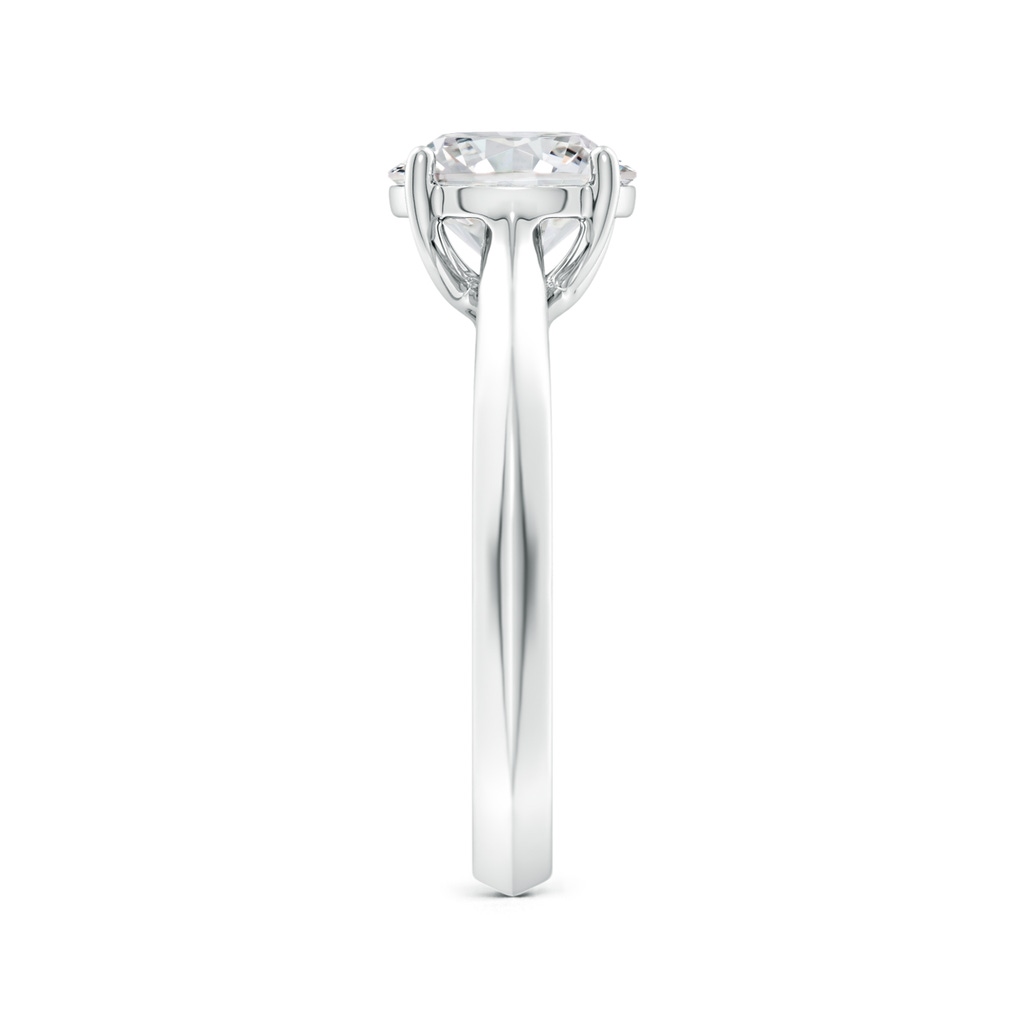 8mm HSI2 Round Diamond Knife-Edge Shank Trellis Engagement Ring in White Gold Side 299