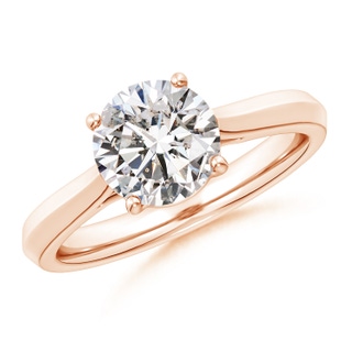 8mm IJI1I2 Round Diamond Knife-Edge Shank Trellis Engagement Ring in 9K Rose Gold