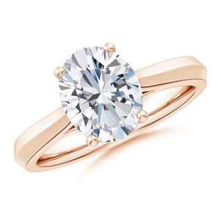 10x8mm GVS2 Oval Diamond Knife-Edge Shank Trellis Engagement Ring in Rose Gold
