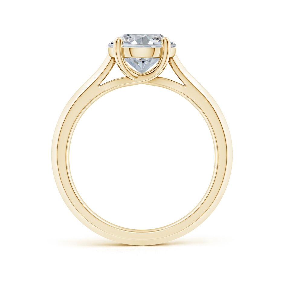 10x8mm HSI2 Oval Diamond Knife-Edge Shank Trellis Engagement Ring in Yellow Gold side 199