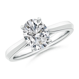 Oval Diamond Solitaire Rings